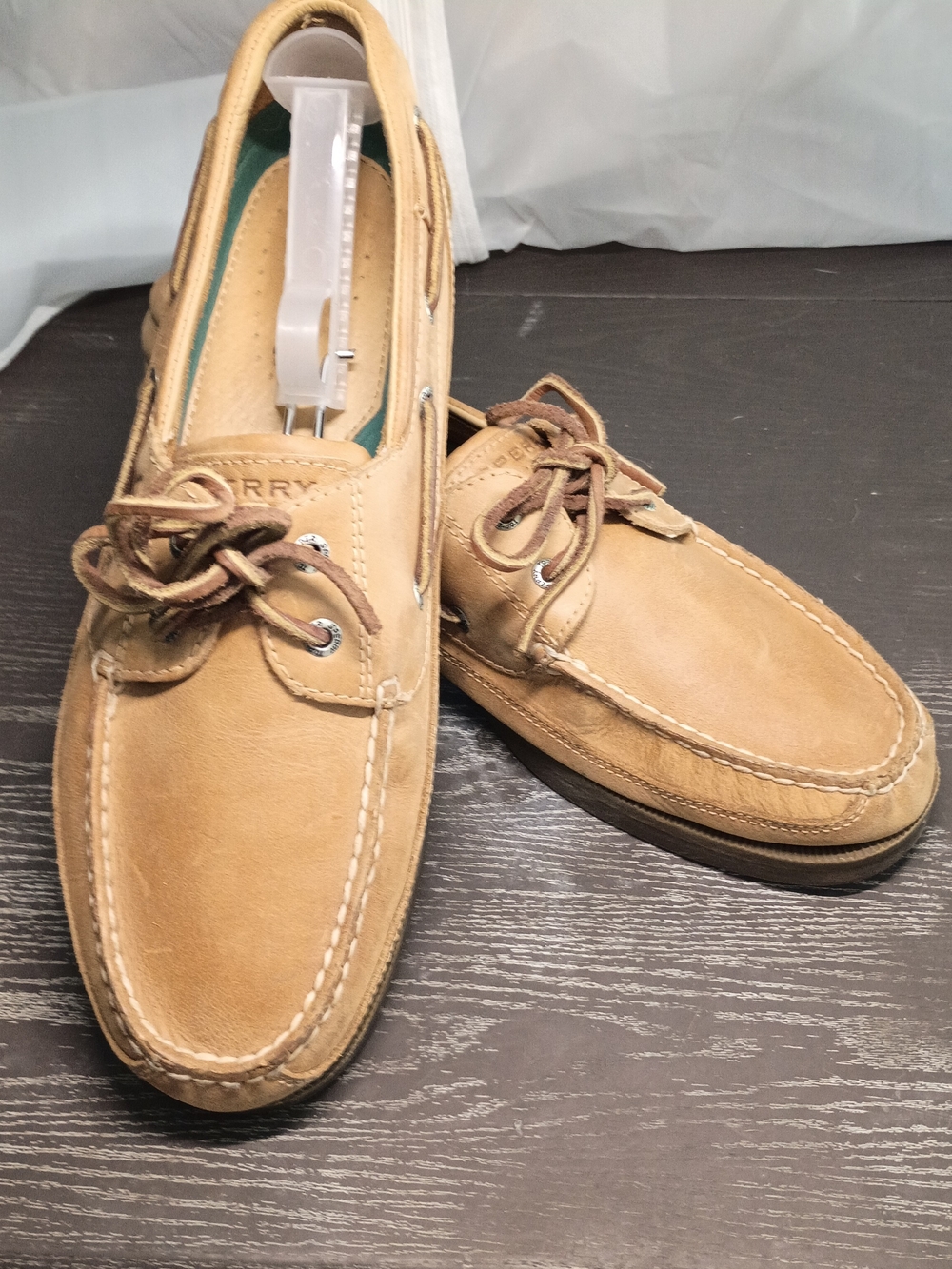 Sperry Men's 12M Light Brown Leather Boat Shoes. Like NEW!!!